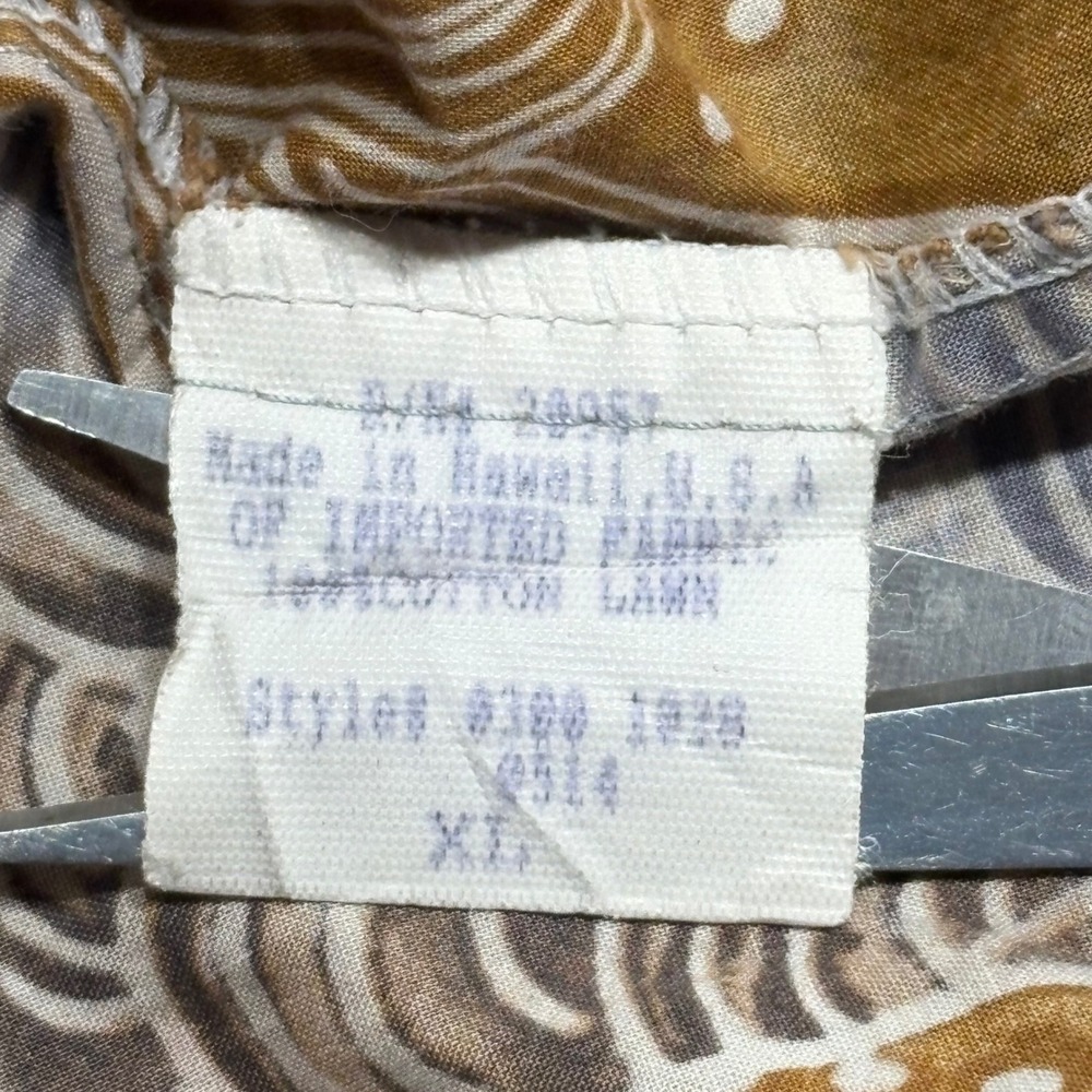 Tori Richard Mens XL Cotton Lawn Shirt Geometric Patchwork Made in Hawaii 8180 - Picture 5 of 9